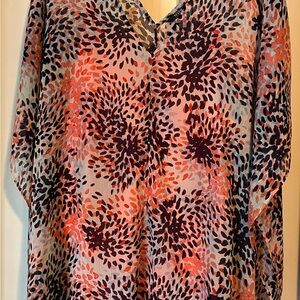 NYDJ Orange Boxy Tunic with Relaxed Fit